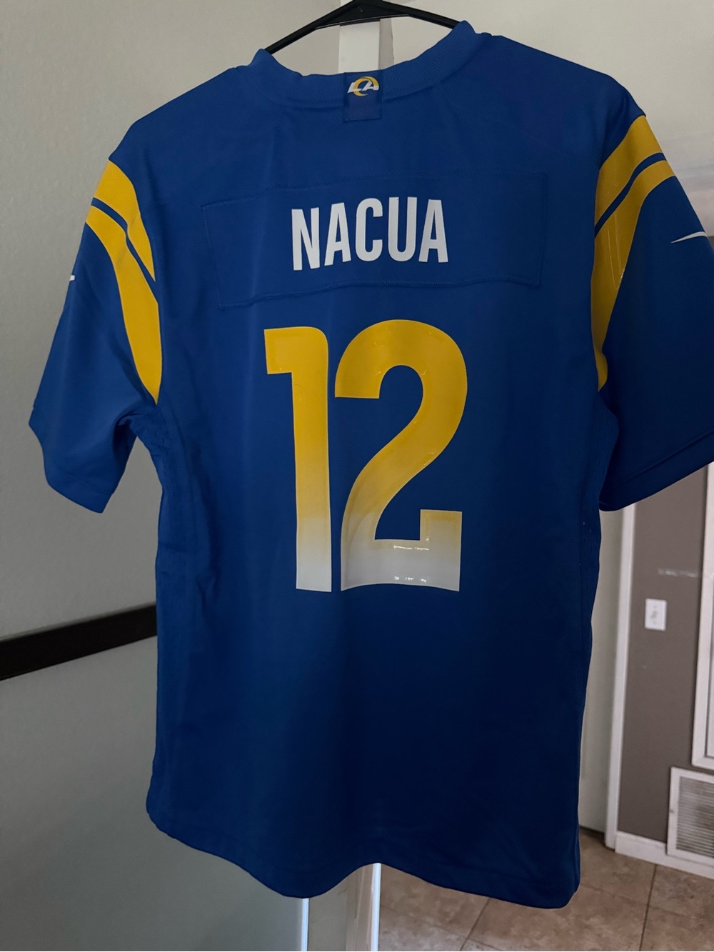 Nike Blue and Yellow Nacua #12 Jersey